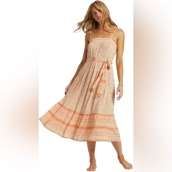 NWT Billabong Wish For You Midi Dress | Medium | Pink Dream - Picture 1 of 12
